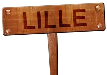 lille road sign, 3D rendering