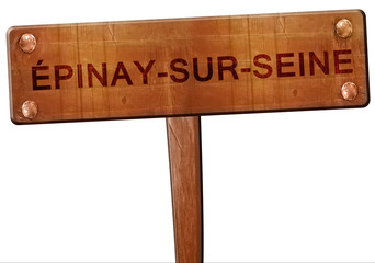 Epinay-sur-seine road sign, 3D rendering