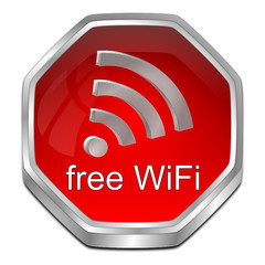 free wireless WiFi button - 3D illustration