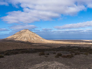 Fototapeta na wymiar Tindaya, holy mountain of Fuerteventura, Canary Islands, aborigines cult place.