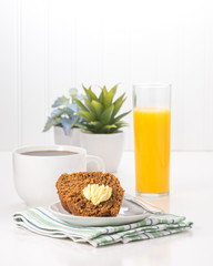 Muffin Coffee and Juice Portrait