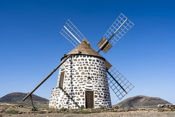 A four wing round male windmill on the Canary Islands Fuertevent