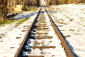 Fototapeta na wymiar the old narrow-gauge railway