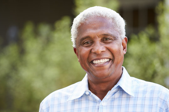 Portrait of senior African American man, close up