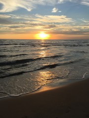 Coucher de soleil sur la mer