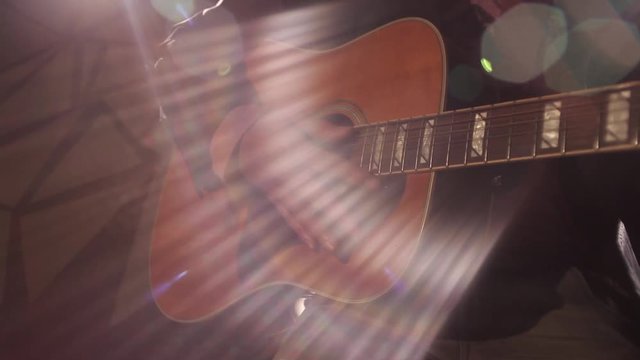 Singer guitar playing music song