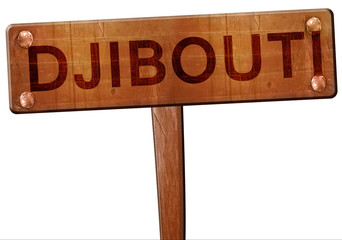 Djibouti road sign, 3D rendering