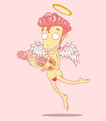Cupid cartoon  vector and illustration. valentine day