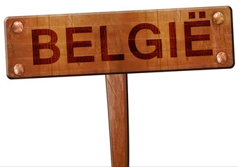 belgie road sign, 3D rendering
