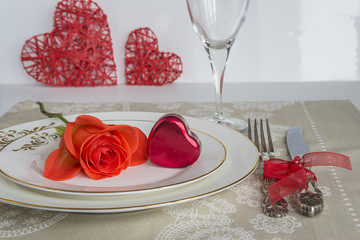 table setting for valentine's day