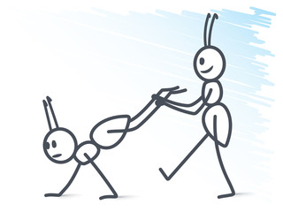 ant playing wheelbarrow