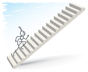 Ant running on stairs 