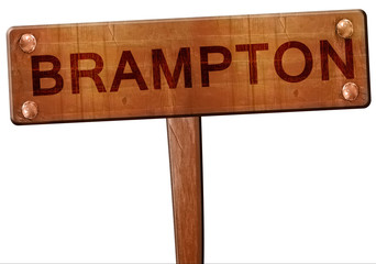 Brampton road sign, 3D rendering