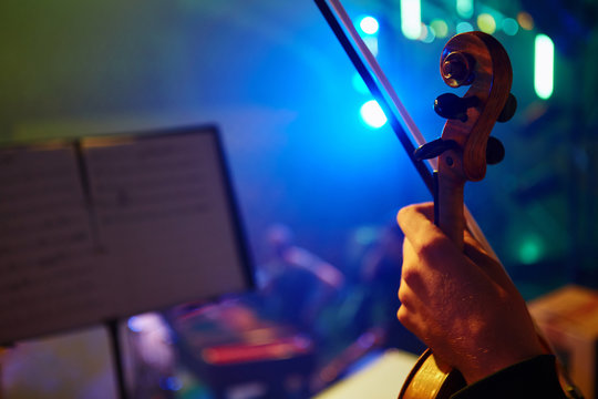 The orchestra in rehearsal.