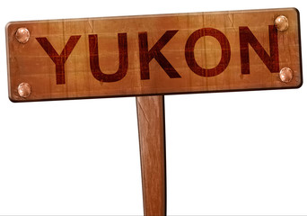Yukon road sign, 3D rendering