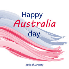 Happy Australia day card on an isolated background