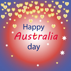 Happy Australia day card on a colorful background