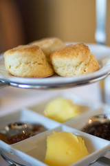 Tower of fancy desserts, biscuits and other delicacies