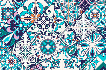 Vector decorative background. Mosaic patchwork pattern for design and fashion