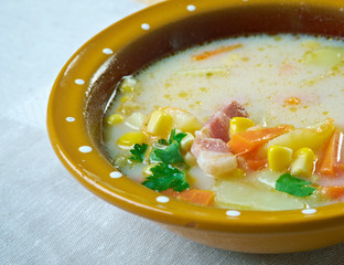 Roasted corn and potato chowder