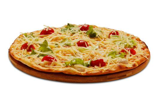 Pizza Cessar. On white background