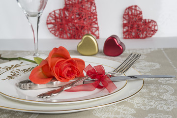table setting for valentine's day
