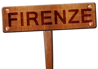 Firenze road sign, 3D rendering