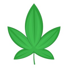 Cannabis leaf icon, cartoon style