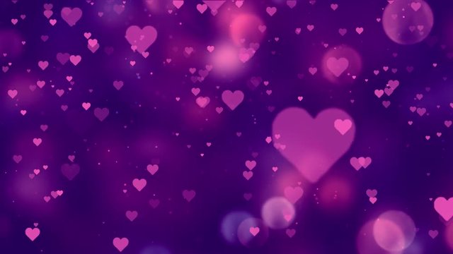 Valentines day falling hearts pink background 
