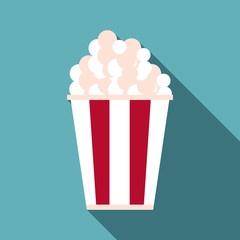 Popcorn icon, flat style