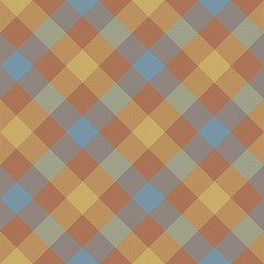 Brown beige diagonal checkered plaid seamless pattern