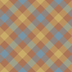 Brown beige diagonal checkered plaid seamless pattern