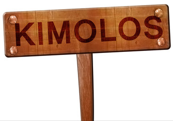 Kimolos road sign, 3D rendering