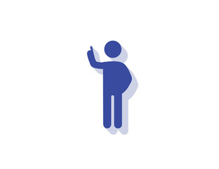 Vector flat man silhouette talking icon with long shadow effect