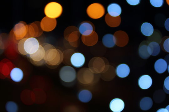 Colorful defocused bokeh lights in bangkok