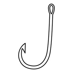 Hook icon, outline style