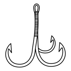 Three hooks icon, outline style