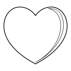 Big heart icon, outline style