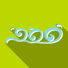 Three waves icon, flat style