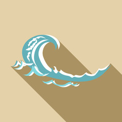 Obraz premium Sea wave icon, flat style