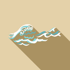 Round wave icon, flat style