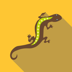 Stripped lizard icon, flat style