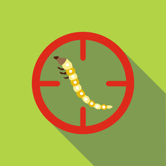 Fototapeta premium Beetle larvae icon, flat style