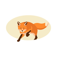 Fox vector illustration style Flat