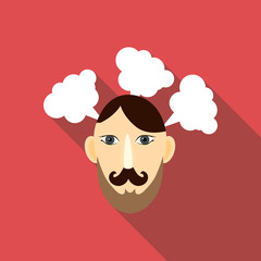 Thinking icon, flat style