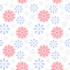 Spring flower seamless pattern. Cute floral backgrounds for your design. Vector illustration