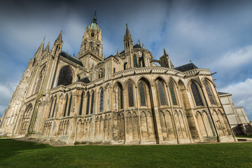 Fototapeta na wymiar Bayeux medieval Cathedral of Notre Dame, Normandy,France