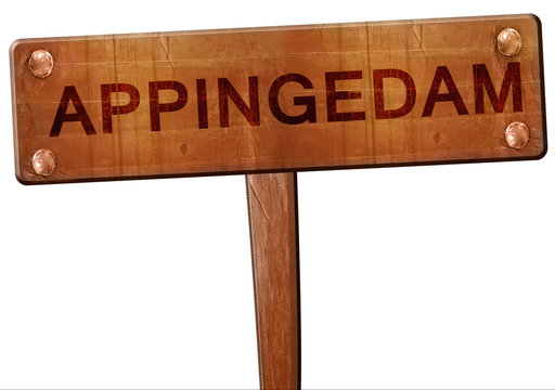 Appingedam road sign, 3D rendering