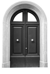  Entrance door (metal door), isolated on white background.