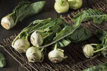 Raw Organic Green Kohlrabi